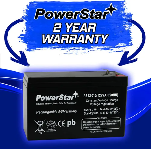 Vista 2 de PowerStar Batería 7AH para PS-1290-PS-1290 Batería SLA recargable de 12 voltios 9 amperios hora