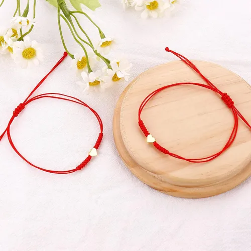 Vista 11 de Regalos para el día de la madre para mamá, hilo rojo, para madre e hija, juego de 2 pulseras de corazón a juego para mamá y yo, pulsera roja