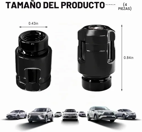 Vista 2 de Yourkar 4 tapas de vástago de válvula de neumático de automóvil, cubiertas de válvula de rueda de aleación de aluminio de forma única, resistentes a