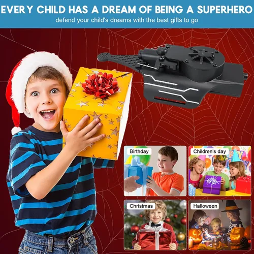 Vista 4 de Lanzador de Telarañas de Spiderman, Lanzador de Telarañas con Guantes, Juego de Rol de Superhéroe Realista y Seguro Divertido para Hombres y Niños