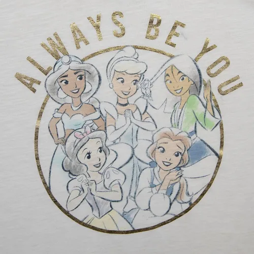 Vista 2 de Disney Camiseta de manga corta para niñas con diseño de princesa dorada, con texto "Always Be You