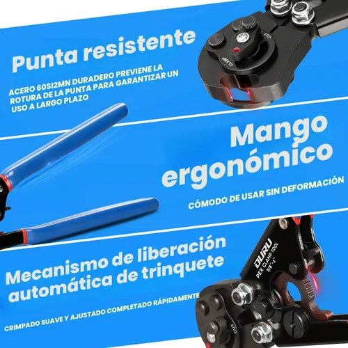 Vista 5 de OURU Herramienta de Crimpado Pex de Trinquete 2 EN 1 Función Combinada de Cinchar y Quitar Herramienta de Crimpado de Tubería Pex de 3/8" a 1