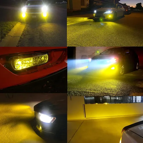 Vista 3 de Alla Lighting - Bombillas LED 3800 lm 9145 H10 9140, 3000 K amarillo dorado, focos antiniebla de alta iluminación ETI 56-SMD, lámpara súper