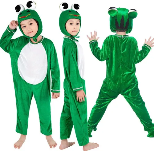 Vista 3 de lontakids Disfraz de rana para niños y niñas, disfraz de animal para cosplay