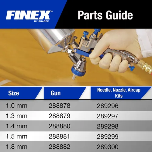 Vista 6 de Graco-Sharpe 288878 HVLP FX3000 pistola para rociar pintura, 1.0 mm