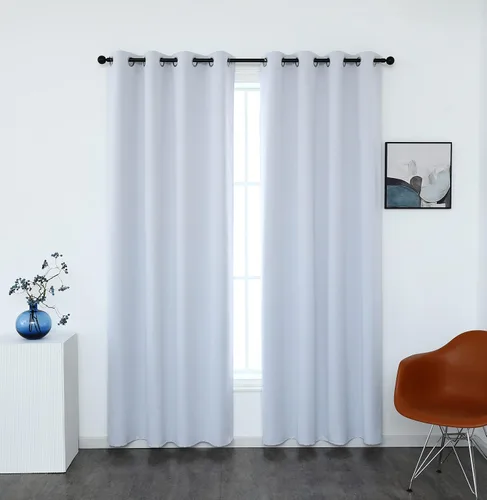 Vista 24 de INLINAS Cortinas opacas para dormitorio, aislamiento térmico, reducción de ruido, juego de 2 paneles de ahorro de energía, beige, 42 pulgadas