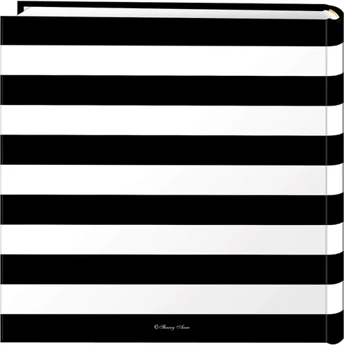 Vista 2 de Pioneer Photo Albums Golden Memories - Álbum de fotos de 4 x 6 pulgadas, a rayas, color blanco y negro, 200 unidades, color dorado