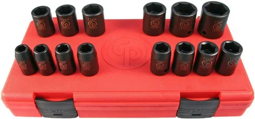 Vista 9 de Chicago Pneumatic SS814D - Unidad cuadrada de 1 pulgada, métrica profunda, 6 puntos, juego de llaves de impacto (4 piezas)