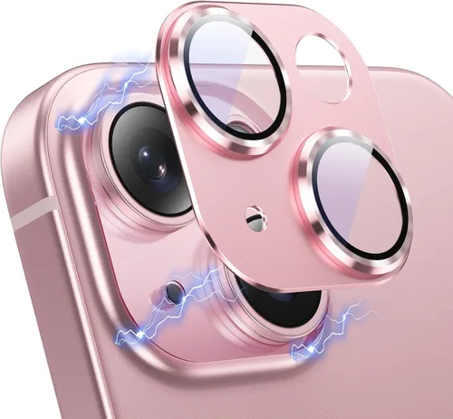 Vista 11 de Korecase Protector de lente de cámara para iPhone 15/iPhone 15 Plus, protección contra caídas, resistente a los arañazos, cubierta de cámara de Negro