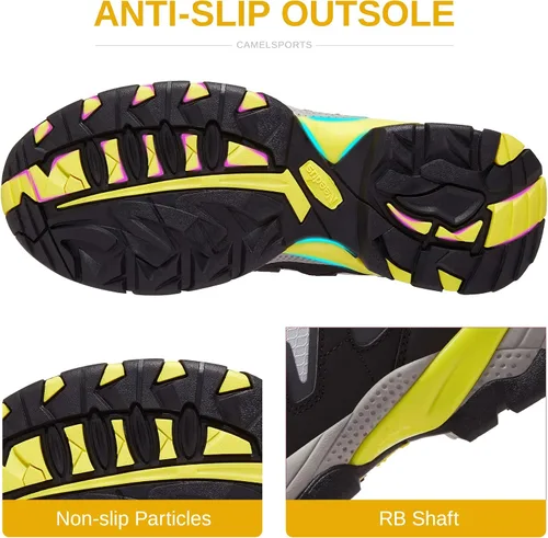 Vista 3 de CAMELSPORTS Zapatos de senderismo para mujer, impermeables, ligeros, antideslizantes, transpirables, para exteriores, para senderismo y caminar