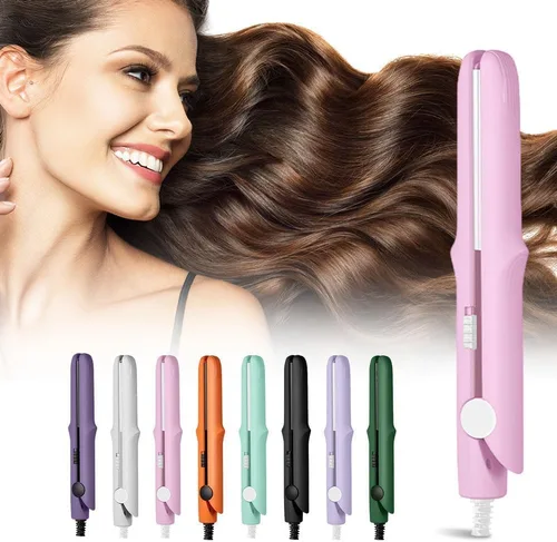 Vista 11 de Nueva varita rizadora y plancha plana 2026, mini rizador 2 en 1 para cabello corto, rizador de doble propósito, rizador portátil de viaje para todo