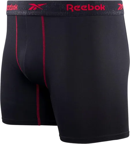 Vista 4 de Reebok Calzoncillos tipo bóxer para hombre Paquete de 4 calzoncillos deportivos de rendimiento suave para hombre con bolsa de contorno