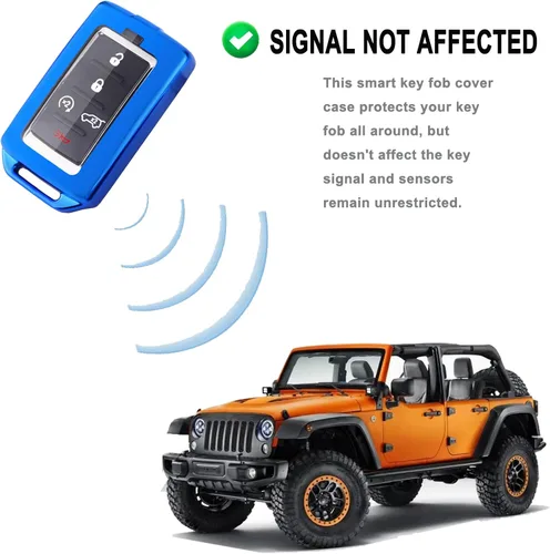 Vista 3 de Funda para llavero para Jeep Grand Cherokee L Proximity Grand Wagoneer 2021 2022 (azul)