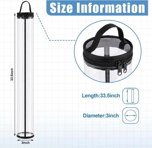 Vista 2 de 4 piezas de 33.5" transparente Mahjong Mat Bag, negro, cremallera