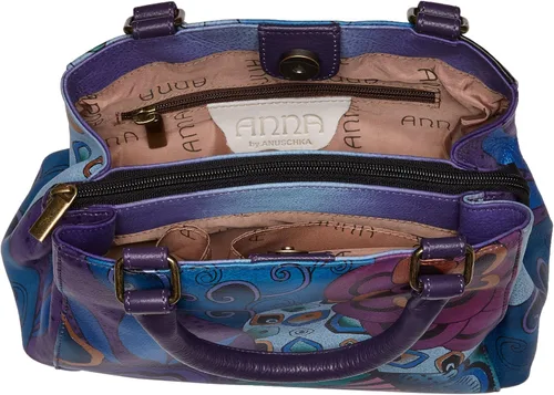 Vista 5 de Anna by Anuschka Women's Genuine Leather Small Multicompartment Satchel Shoulder Bag