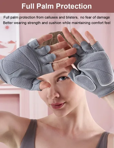 Vista 2 de SUJAYU Guantes de entrenamiento para mujer, guantes de gimnasio para mujer, guantes de gimnasio para entrenamiento, guantes de levantamiento
