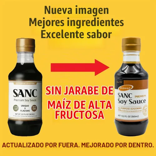 Vista 3 de SANC - Salsa de soja coreana refinada, sin HFCS, menos sodio - 12.2 onzas