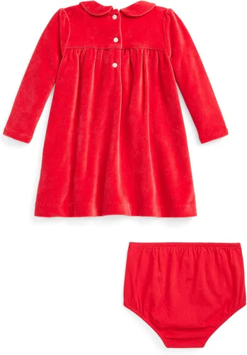 Vista 2 de Ralph Lauren - Conjunto de 2 piezas de vestido acampanado de terciopelo para niña