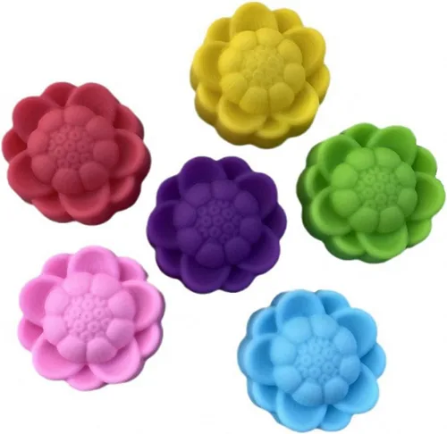 Vista 15 de 36 PCS Moldes para Hornear en Forma de Flor de Silicona Grado Alimenticio Antiadherente Mini Bandejas para Cupcakes, Pudines, Chocolates