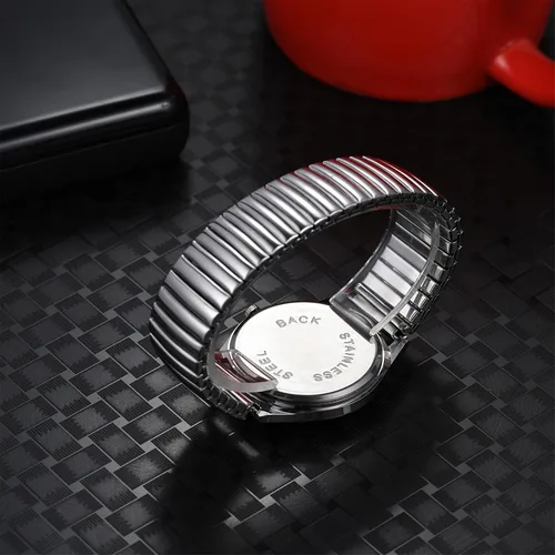 Vista 3 de Avaner Reloj de pulsera con correa elástica reloj de pulsera ultrafino reloj de pulsera analógico de gran número para hombres y mujeres