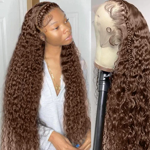 Vista 14 de ghotool Pelucas de cabello humano ondulado con encaje frontal de 13 x 6 pulgadas, densidad 200, pelucas de cabello humano HD transparente de 13 x 6