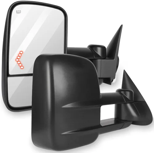 Vista 8 de Espejos de remolque aptos para Chevy para GMC Silverado Sierra 1999 2000 2001 2002 Reemplazo de potencia ajustada, función calefactable, telescópico