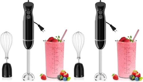 Vista 11 de Bonsenkitchen Hand Blender, Immersion Blender with 2 Mixing Speed, Electric Handheld Mixer Portable Stick Mixer with Stainless Steel Blades for