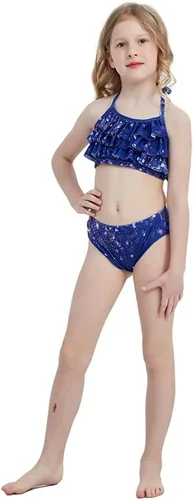 Vista 7 de Conjunto de traje de baño con cola de sirena para niñas, traje de baño de princesa