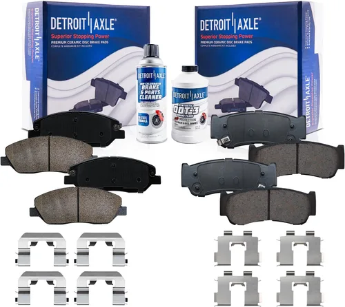 Vista 23 de Detroit Axle - Pastillas de Freno Delantero Izquierdo Reemplazo de Pinza de Disco para Dodge Ram 1500 Dakota Mitsubishi Raider - Juego de 3 piezas