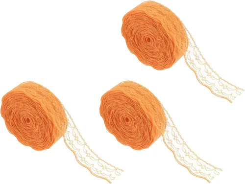 Vista 25 de MECCANIXITY 8 Yard Lace Trim Ribbon, 0.9 Inch Wide Vintage Floral Pattern Crochet Lace Edge Ribbon Trimming for DIY Sewing Crafts Gift Wrap Wedding