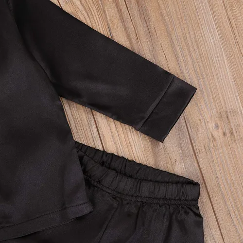 Vista 129 de Conjunto de pijama de manga larga con botones para niña pequeña, conjunto de ropa de dormir
