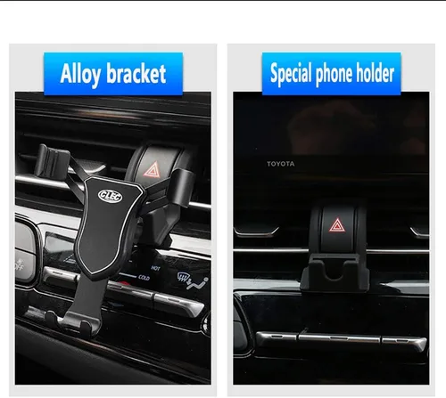 Vista 2 de Soporte universal para teléfono de automóvil compatible con Toyota CHR 2017 2018 2019 2020 2021 Soporte de teléfono ajustable para ventilación