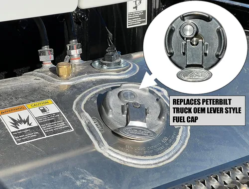 Vista 6 de Tapa de combustible diesel estilo palanca de aluminio sin bloqueo para Peterbilt