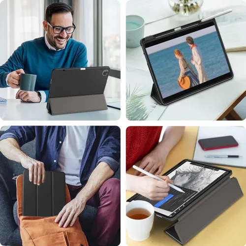 Vista 7 de DTTO Funda para iPad Air de 13 pulgadas M3/M2 2025/2024, iPad Pro de 12.9 pulgadas (6ª/5ª/4ª/3ª generación), funda suave con soporte triple delgado