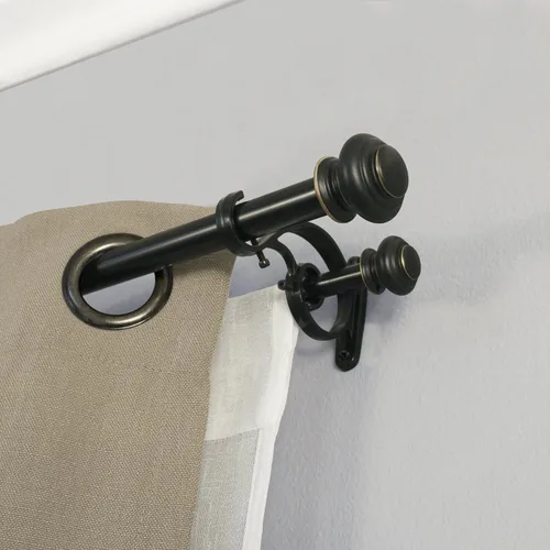 Vista 2 de Set de varillas para cortinas de arena doble telescópicas Decopolitan Urn, 36-72", bronce antiguo