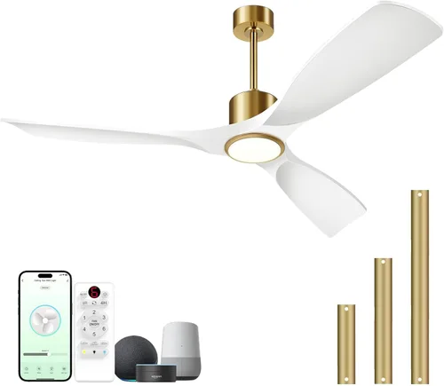 Vista 12 de Ventilador de techo inteligente de 52 pulgadas con luces, ventilador de techo para exteriores compatible con Alexa/aplicación/control remoto, motor