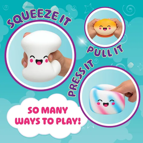 Vista 4 de Squeeze Please 3 Pack Marshmallow Stress Relief Sensory Fidget Squishy Toy