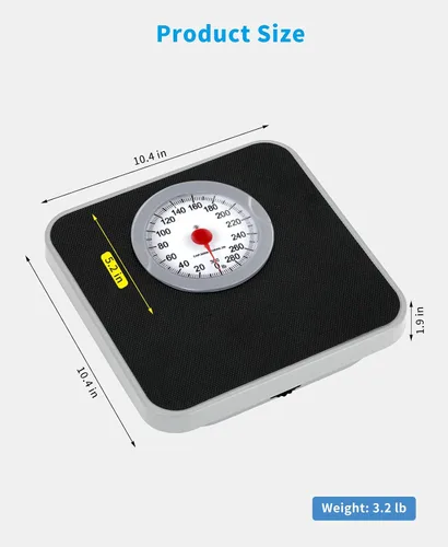 Vista 5 de Báscula analógica para peso corporal, báscula de baño mecánica, escala de peso analógica de 300 libras, escala de esfera con plataforma