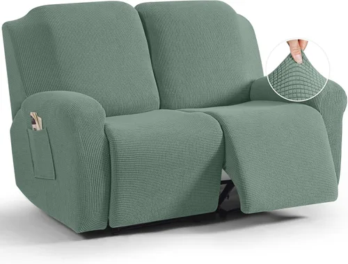 Vista 43 de TAOCOCO Funda reclinable de 4 piezas, funda elástica para sofá reclinable de 4 piezas, funda reclinable con 1 asiento, protector de sofá suave