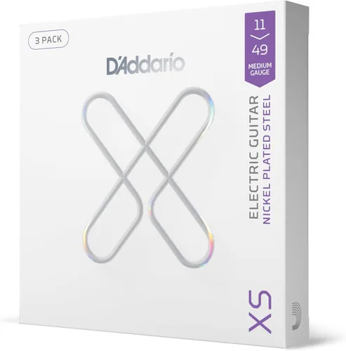 Vista 19 de D'Addario - Cuerdas de guitarra eléctrica con revestimiento de níquel XS, XSE1156, calibre Med Top/X-Heavy Bottom 11-56, juego de 6 cuerdas, paquete
