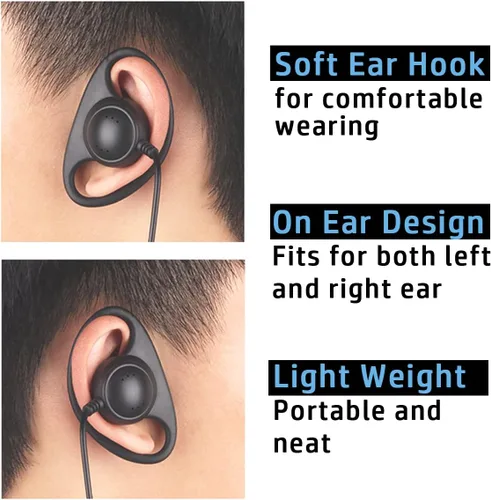 Vista 2 de 2X Clip Auricular Auricular Micrófono PTT para Cobra MicroTalk 2 Way Radio ACXT145 ACXT345 ACXT545 ACXT645 ACXT1035R RX380 RX680 AM245 AM246 AM645