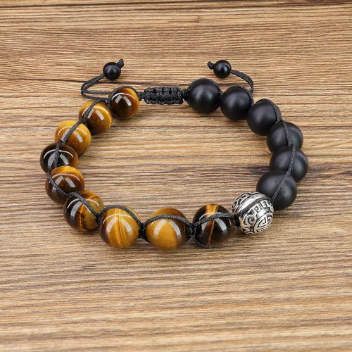 Vista 3 de COAI 'Asia Blessing' Pulsera de plata con cuentas de ónix ojo de tigre