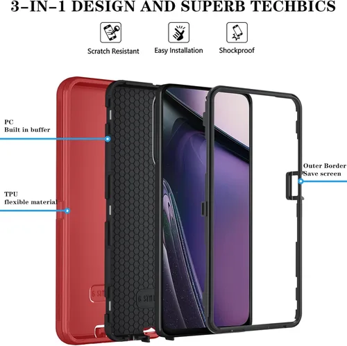 Vista 6 de Qinmay Funda para Motorola Moto G Stylus 5G 2024 con protector de pantalla HD, resistente, a prueba de golpes y caídas, funda de 3 capas para Moto G
