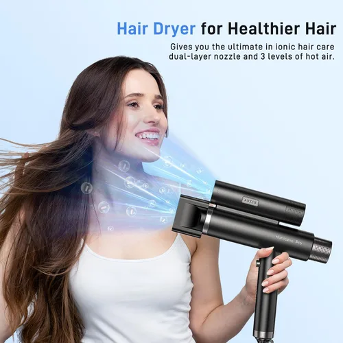 Vista 3 de Hurricane Pro - Secador de pelo profesional, único motor sin escobillas dual de 216,000 rpm, secador iónico para salón y uso doméstico, compacto