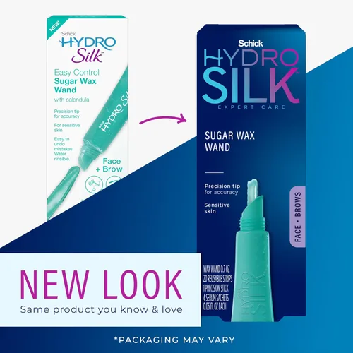 Vista 2 de Schick Hydro Silk - Varita de cera de azúcar Lápiz de cera de cejas, depilación facial y labial, depilatorio de depilación facial, 0.7 onzas