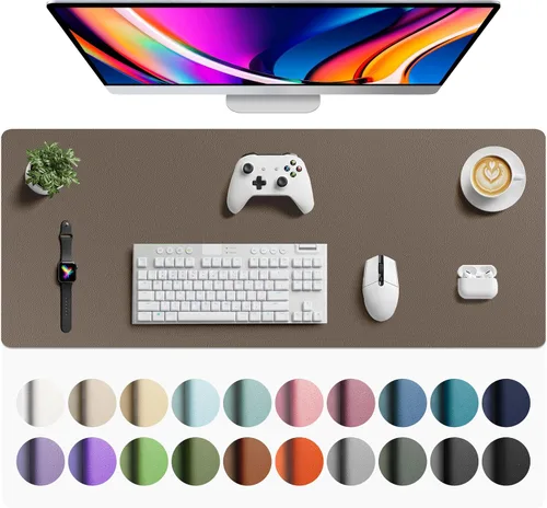 Vista 196 de Aothia - Protector de escritorio de cuero sintético grande, base antideslizante para mouse y superficie para escribir, impermeable, fácil de Agua