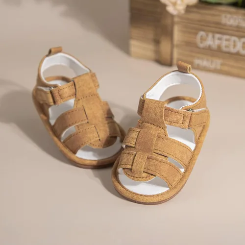 Vista 5 de KIDSUN Sandalias para bebés y niñas, zapatos de playa de verano para bebés, suela de goma antideslizante, zapatos de cuna para primeros pasos