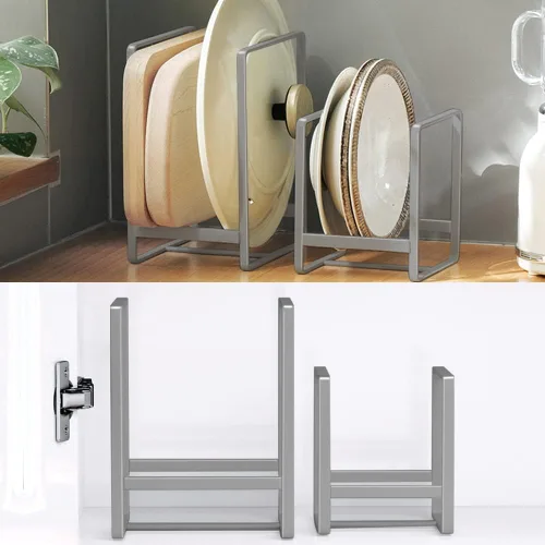 Vista 14 de 2PCS Organizador de Soportes para Platos, Estante de Exhibición y Almacenamiento de Platos de Metal para Secado para Gabinete, Mostrador y Armario