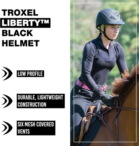 Vista 2 de Troxel Liberty Ultralight Horse Riding Helmet, Low-Profile Adjustable Design, Safety Horseback Riding Gear