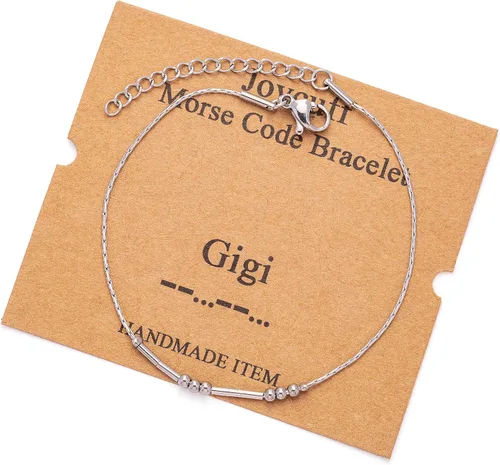 Vista 85 de JoycuFF Pulseras inspiradoras de código morse para mujeres, cuentas de plata, joyería con mantra de motivación, regalos para ella